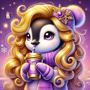 Polly trinkt Kaffee