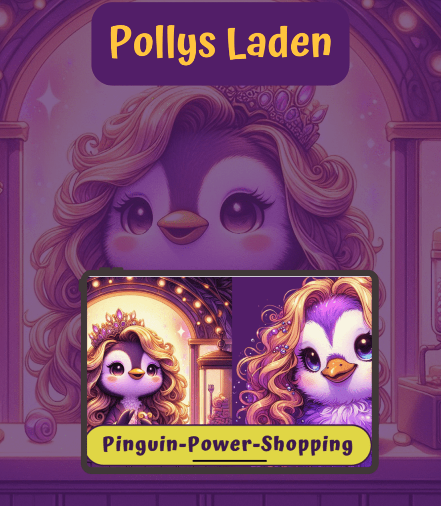 Ein Bild wo Pollys Laden grafisch dar gestellt ist